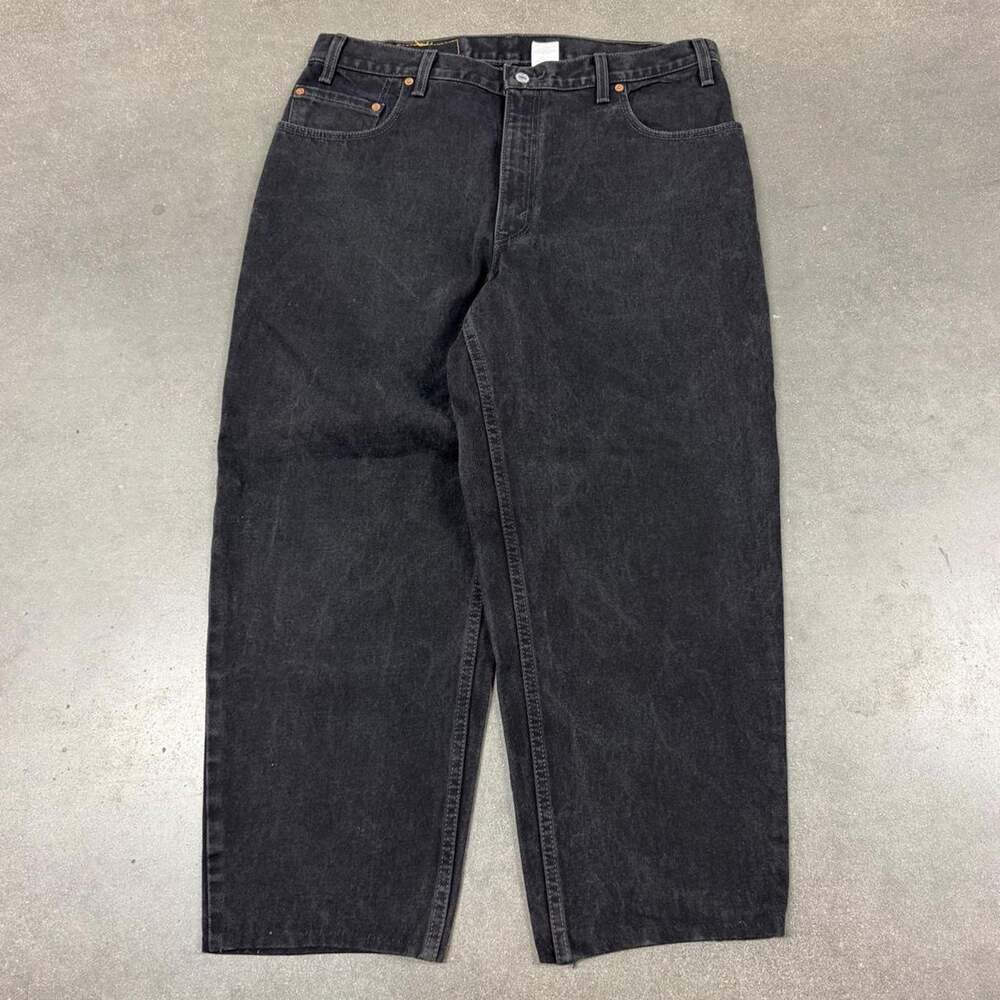 Vintage 90s Levis 560 Made in USA Black Baggy Jeans 34x25 Loose Fit Tapered